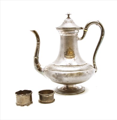Lot 126 - A French silver coffee pot