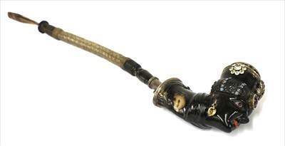 Lot 170 - A fine Austrian carved wood end pipe