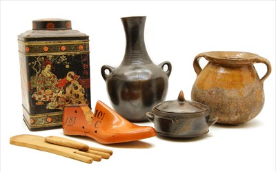 Lot 206 - A large collection of treen and stoneware