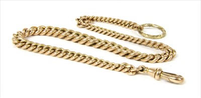 Lot 181 - A 9ct gold graduated curb link Albert chain