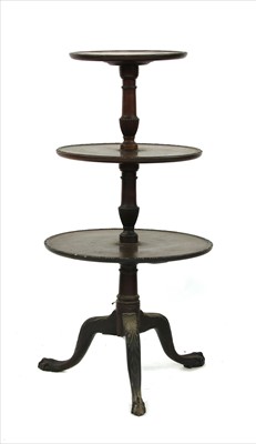 Lot 479 - A three tier mahogany dumb waiter