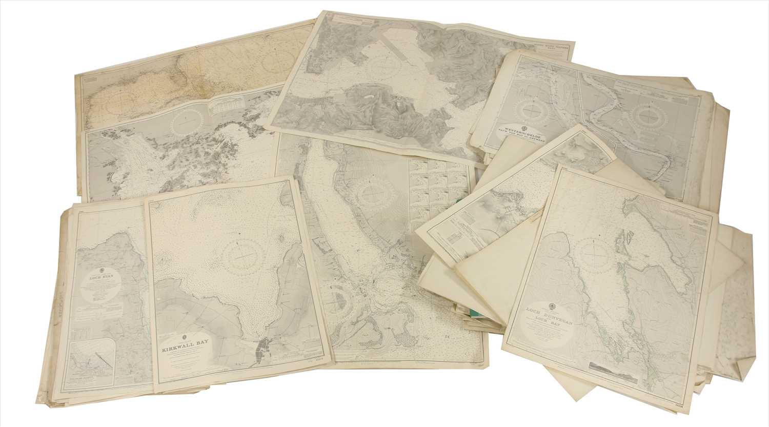 Lot 365 - A large collection of Naval charts