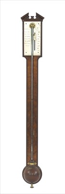 Lot 945 - A George III mahogany stick barometer