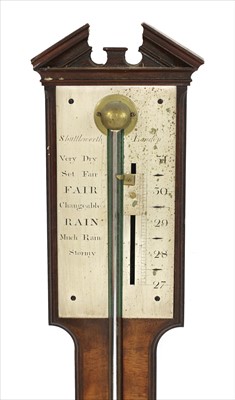 Lot 945 - A George III mahogany stick barometer