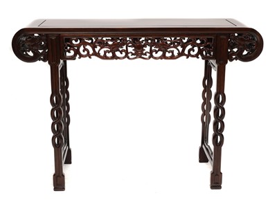 Lot 111 - A Chinese rosewood altar table