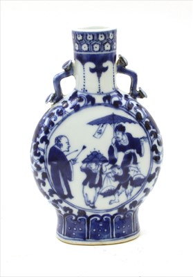 Lot 236 - A Chinese blue and white moon flask