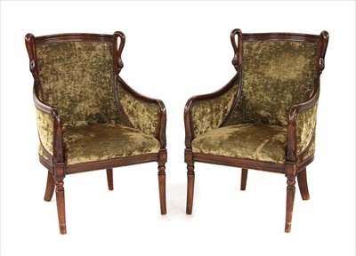 Lot 465 - A pair of Regency style armchairs