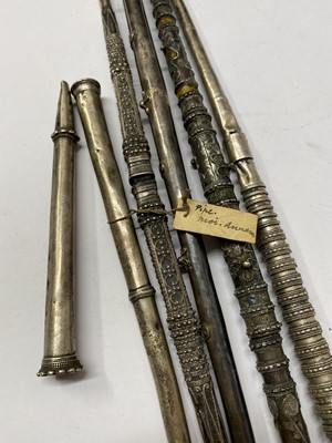 Lot 7 - Five Thai silver pipes