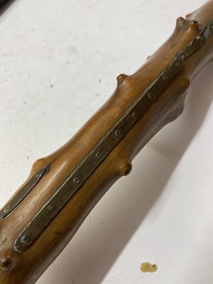Lot 44 - A Chinese rootwood and branch opium pipe