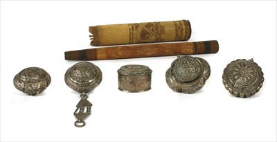 Lot 253A - Five Indian silver tobacco pouches