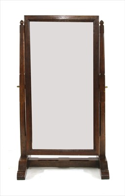 Lot 513 - A substantial oak framed dressing mirror