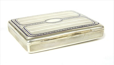Lot 204 - A sterling silver enamel desk box