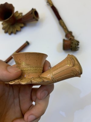Lot 192 - Fourteen Turkish chibouk bowls