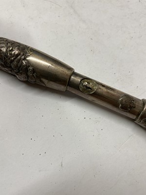 Lot 22 - A Japanese silver kiseru tobacco pipe