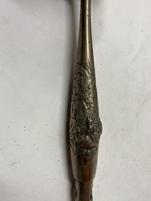 Lot 22 - A Japanese silver kiseru tobacco pipe