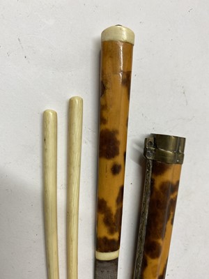 Lot 24 - One Japanese tortoiseshell and copper-mounted chopstick cases