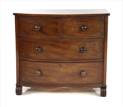 Lot 576 - A George III mahogany bow front chest of drawers