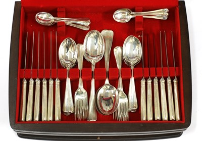 Lot 44 - A modern canteen of Old English pattern and rat-tail flatware