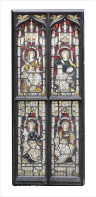 Lot 616 - An Arts and Crafts stained and leaded glass panel