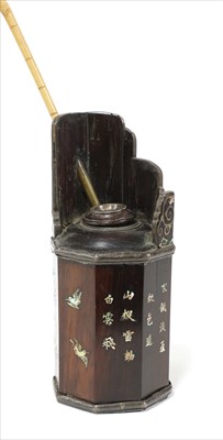 Lot 53 - A Chinese wood water pipe
