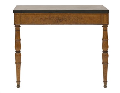 Lot 893 - A slate-topped elm console table