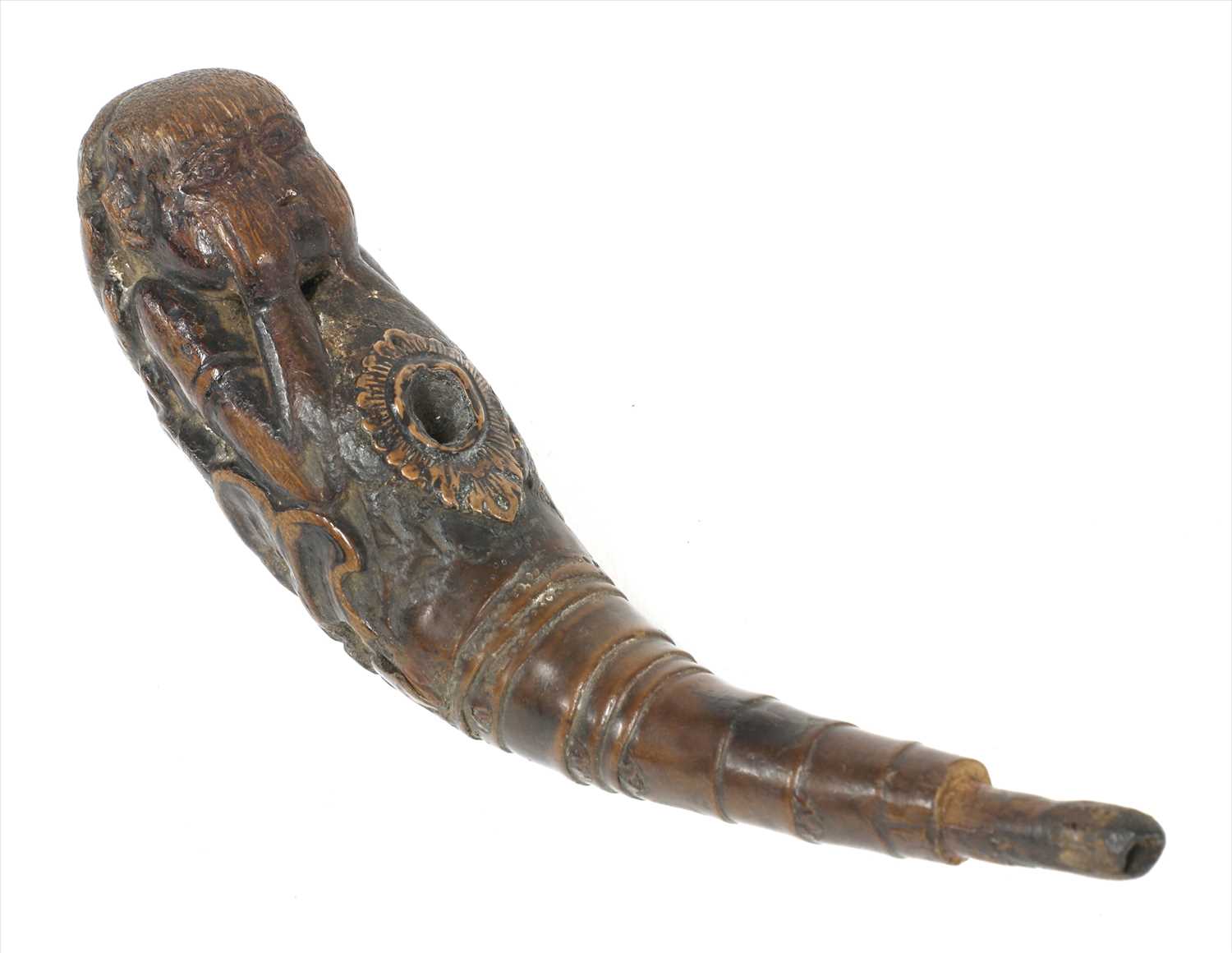 Lot 137 - An unusual Chinese carved bamboo pipe bowl