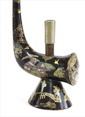 Lot 41 - A Japanese lacquered and mother-of-pearl inlaid water pipe