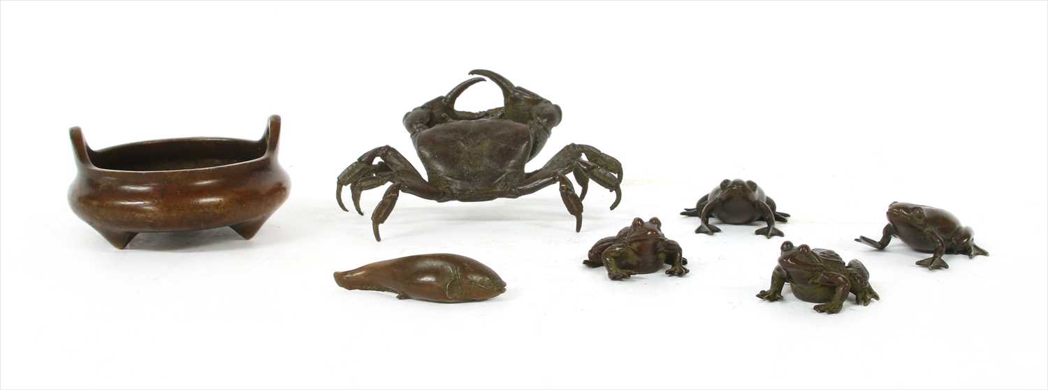 Lot 99 - A collection of Japanese bronze animals
