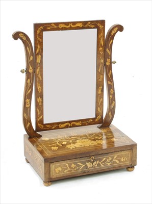 Lot 513 - A 19th Century Dutch walnut and marquetry dressing mirror