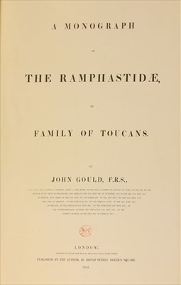 Lot 285 - Gould, John: 1-  A Monograph of the Ramphastidae