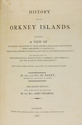 Lot 299 - 1- Barry, George; James Headrick (Ed.): History of the Orkney Islands