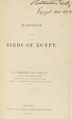 Lot 306 - 1- Shelley, G. E: A Handbook to the Birds of Egypt.