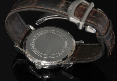 Lot 400 - A gentlemen's stainless steel IWC Schaffhausen 'Portofino' automatic strap watch