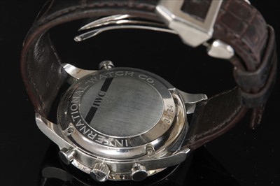 Lot 401 - A gentlemen's stainless steel IWC Schaffhausen 'Portugieser Chronograph Rattrapante' watch
