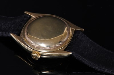 Lot 378 - A gentlemen's 18ct gold Rolex 'Oyster Perpetual Datejust Overtone' strap watch, c.1961