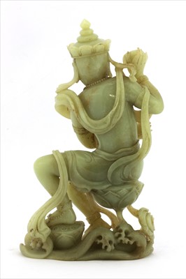 Lot 199 - A Chinese jade bodhisattva