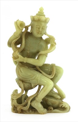 Lot 199 - A Chinese jade bodhisattva