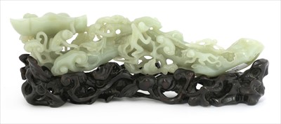 Lot 206 - A Chinese jade carving