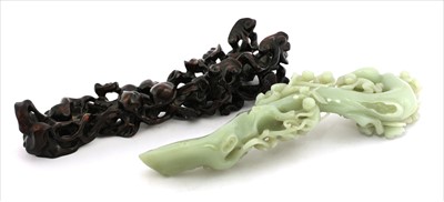 Lot 206 - A Chinese jade carving
