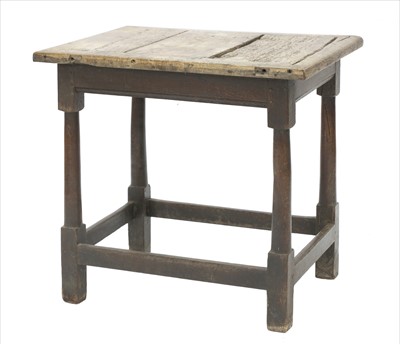 Lot 637 - An oak and walnut side table