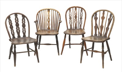 Lot 883 - An ash and elm Windsor chair