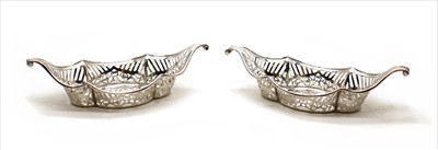 Lot 141 - A pair of silver pierced bon bon dishes