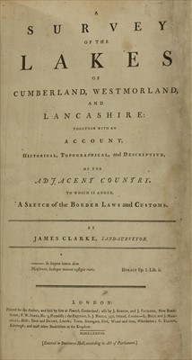 Lot 329 - Clarke, James: A Survey of the Lakes of Cumberland, Westmorland, and Lancashire.