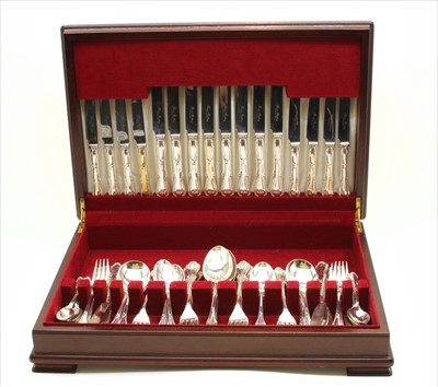 Lot 244 - A Thomas Bradbury silver plated canteen of cutlery