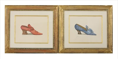 Lot 249 - A set of six Lucrerie shoe designs