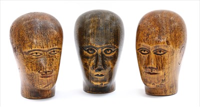 Lot 61 - Three sycamore milliner's heads