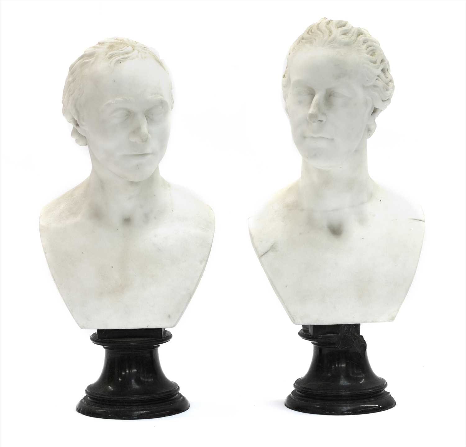Lot 30 - A pair of marble busts