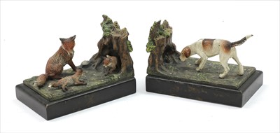 Lot 81 - A pair of Vienna cold painted bronze bookends