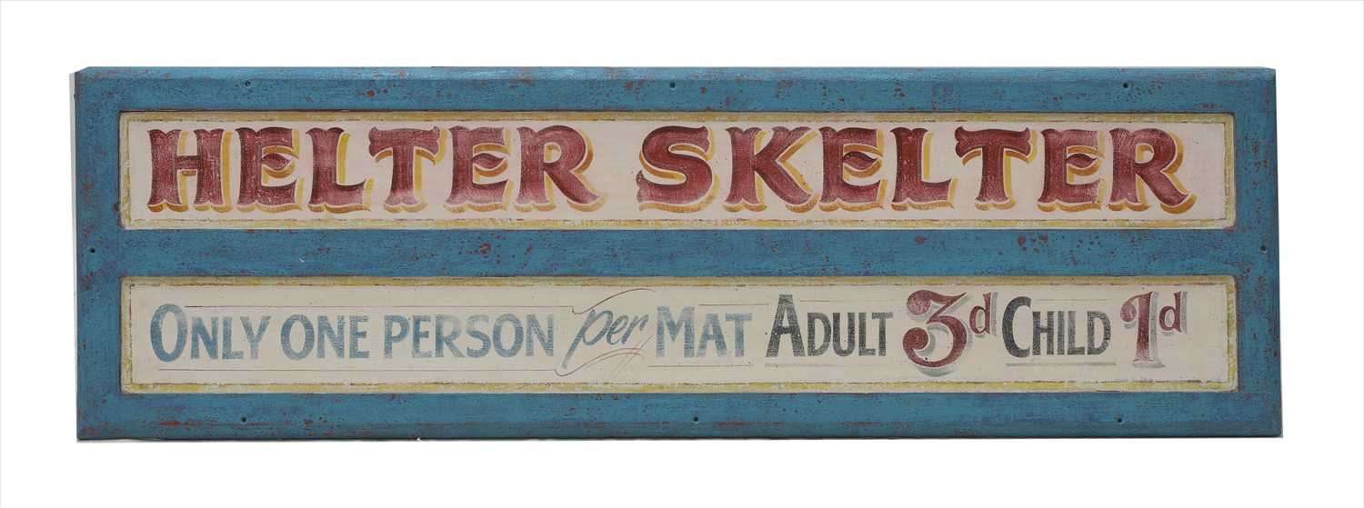 Lot 797 - A painted pine 'Helter Skelter' sign
