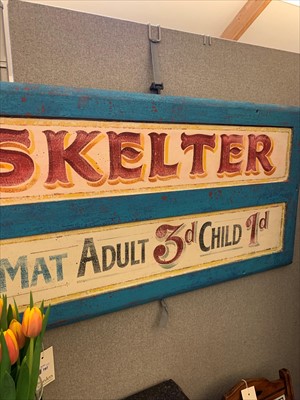 Lot 797 - A painted pine 'Helter Skelter' sign